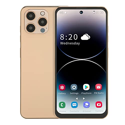 Teléfono I14 ProMax, Teléfono Inteligente Desbloqueado de 6,7 Pulgadas, 4GB de RAM, 128GB de ROM, Teléfono Móvil Android, Desbloqueo Facial, Cámara de 16MP, Batería de 4000mAh