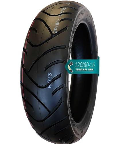 120/80-16 Schlauchloser Reifen, 120/80/16 Rutschfest und Verschleißfest mit Tiefem Profil for Stadt und Alltagsfahrten, Vorne/Hinten Verwendbar, 60P 4P.R