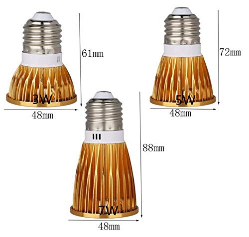 E27 Led Bulbs 3W Led Cob Spotlight Bulb Warm White 3000K Led Light Bulbs For Home Lighting Kitchen, E27 Medium Base,3 Watt(25W Halogen Bulbs Equivalent),Gold Color Shell,270Lm,4 Pack #TOP2