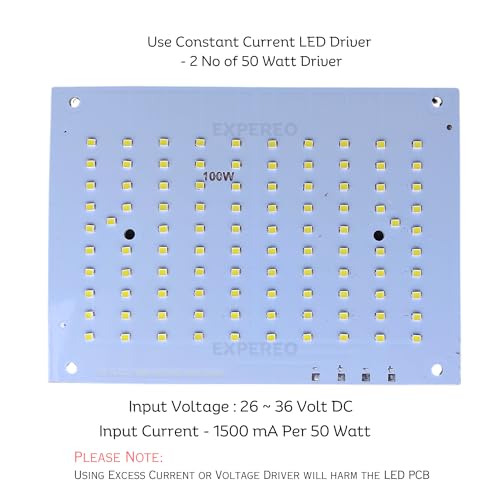 Image of 100 Watt LED MCPCB || High Lumen LED || 140 Lumen Per Watt - Colour: White - 6500 K || Life Span: 50000 Hrs || PCB Size - 166 mm x 120 mm - Pack of 2