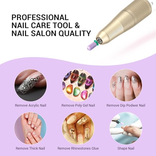 Image of MelodySusie Ceramic Nail Drill Bit, 3 /32'' Smooth Round Top Large Barrel Bits, Suitable for Manicure Pedicure Cuticle Gel Polishing, Beginners Bits, Purple, Series Bit-S, Coarse