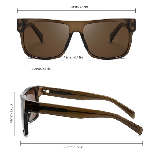 Image of Joopin Polarized Sunglasses Men Women UV400 Protection, Big Chunky Square Sun Glasses, Designer Shades Retro Sunnies Driving