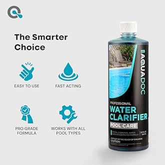 Pool Clarifier Liquid for Fast Acting Cloudy Water Treatment, Swimming Pool Water Clarifier Pool Owners Love, Use Our Clarifier to Keep Your Pool Clear - AquaDoc 32oz