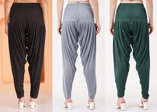 Image of Buy That Trendz Patiyala Pants for Women 3 Combo Patiyala Salwar Harem Viscose Bottoms Pants for Women