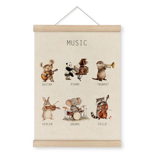 Poster d'animaux musicaux encadré MAQIKA pour décoration murale