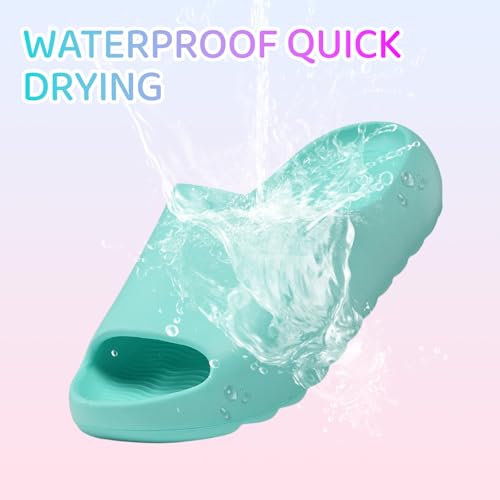 Image of Cloud Slides for Kids,Boys Girls Shower Slippers Bathroom Pool Sandals,Toddler Home House Open Toe Comfy Thick Sole Slippers,Summer Non-Slip Beach Shoes