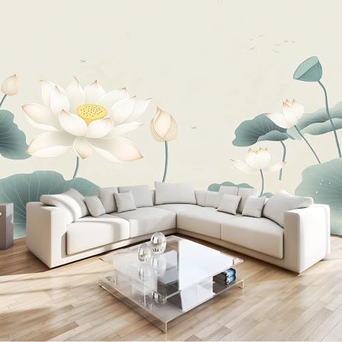 Papier peint photo 3D lotus 400x280cm intissé panoramique pour salon