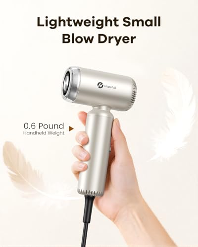 slopehill Travel Dual Voltage Hair Dryer with Diffuser, Ionic Blow Dryer for Women, High-Speed Fast Drying, Compact Lightweight Hair Blow Dryer,Portable Hairdryer European 110-120V/220-240V
