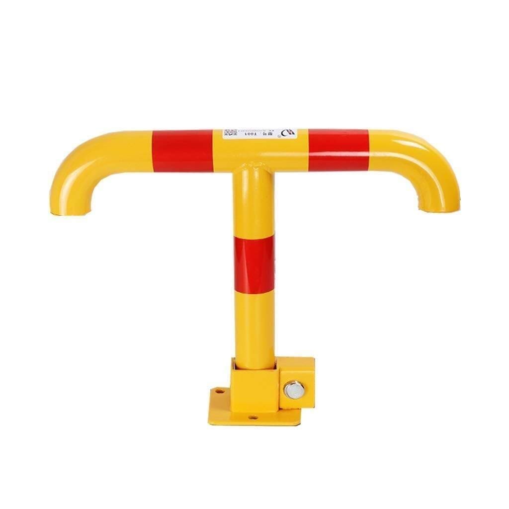 MOKLYF Parking Lock,Parking Barriers Parking Foldable Column Parking Movable Obstacle Parking Lock T-Type Fixed Safety Pile Bollard,Yellow (Yellow)