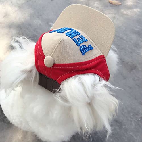 Dog Baseball Hat for Small Dogs Dog Sun Hats with Ear Holes, Pet Puppy Baseball Cap for Summer Dog Visor Caps Cotton(red) Dog Baseball Hat for Small Dogs Dog Sun Hats with Ear Holes, Pet Puppy Baseball Cap for Summer Dog Visor Caps Cotton(red)