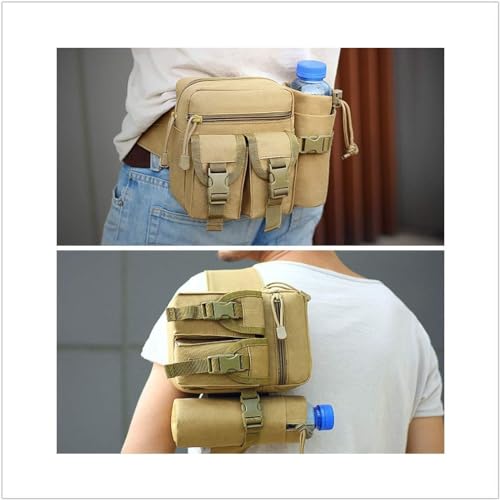 Pochete tática militar, cinto utilitário impermeável com suporte para garrafa de água, bolsa de cint