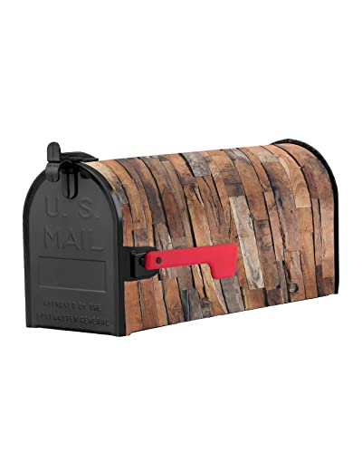 Mailbox Covers Magnetic Post Box Cover Brown Wood Grain Pattern Mailbox Cover For Outdoor Garden Yard Decorations Standard Size 18.5" X 21.7" #TOP1