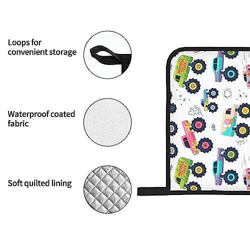 Monster Car Oven Mitts And Pot Holders Sets Of 4,Kitchen Potholder Gloves Heat Resistant Non-Slip For Baking Cooking Grilling #TOP5
