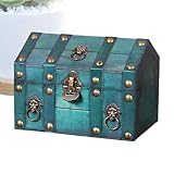 Generisch de almacenamiento vintage, de almacenamiento decorativa con cerradura | de recuerdos vintage verde hecha a mano, para mujeres, madre, dormitorio, almacenamiento de joyas