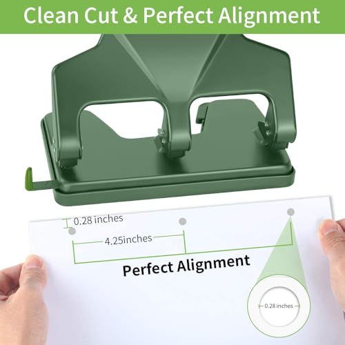 Image of AFMAT 3 Hole Punch Heavy Duty, 40-Sheet Three Hole Punch, 50% Reduced Effort, 3 Hole Puncher for Binder w /Large Chip Tray, 9 /32 inch Holes Diameter, Metal Paper Puncher for Home /Office /School, HP17