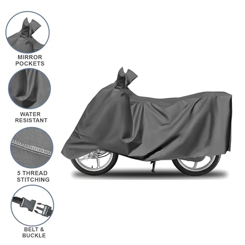 Image of Sulfar Universal Bike Cover UV Protection & Dustproof Bike Body Cover for Two Wheeler Bike Scooter Scooty Activa (Grey)