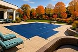 WaterWarden Pool Safety Cover for 18' x 36' Inground Pool with 2' Left Offset 4'x6' Step, 15-Year Warranty, UL Classified to ASTM F1346, Triple Stitched for Max Strength, Hardware Included, Blue Mesh