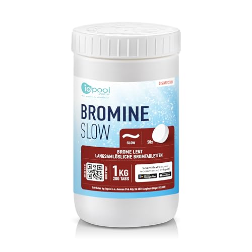 IOPOOL – Brome Spa Brome Piscine – Désinfection – Efficace Haute Température – Conseils sur l’Appli – 1kg