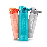 GESCHMACKNEUTRAL UND ROBUST - Kalk-Natron-Glas ist dauerhaft geschmacks- und geruchsneutral, die Silikonhülle macht die Flasche (468 g) zum robusten Trainingsbegleiter.