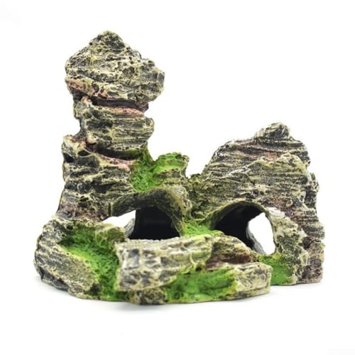 Acuario Rockery Decor Vista de montaña para cueva árbol puente para pecera Aquascaping (D)
