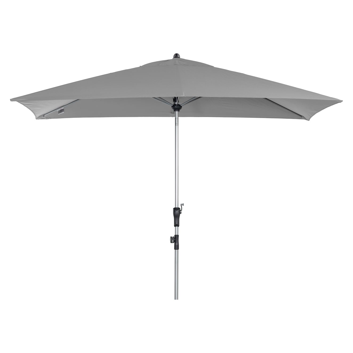 Doppler Mittelstockschirm Profi 300x200 cm, höhenverstellbar und neigbar, rechteckig, UV-beständig, mit Auto-Tilt-Funktion, Polyester Bezug, Light Grey