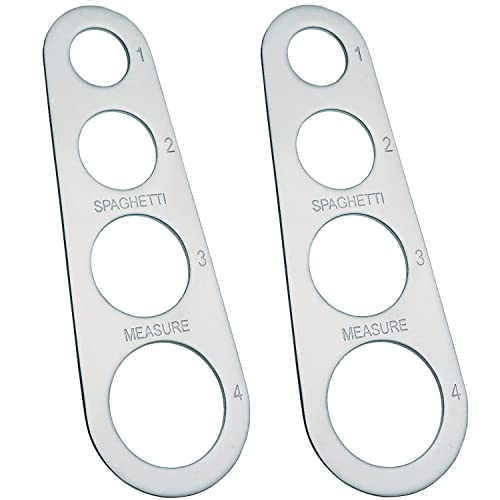 2 herramientas de medición de espaguetis de acero inoxidable con 4 agujeros para medir pasta, dispositivos de control de porciones, accesorios de cocina (2 piezas)