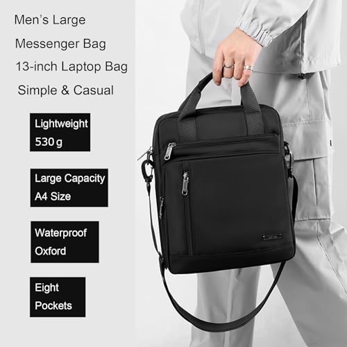 Maletín para portátil de 13 pulgadas negro impermeable miniatura 2