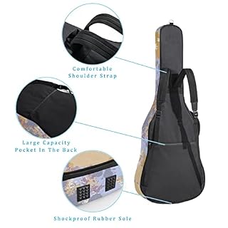 Housse imperméable pour guitare acoustique avec double bandoulière et poche Motif abstrait, Multicolore 07, 42.9×16.9×4… - Les Beatles, Paul McCartney, John Lennon, RIngo Starr, George Harrison Housse imperméable pour guitare acoustique avec double bandoulière et poche Motif abstrait, Multicolore 07, 42.9x16.9x4… – Image 3
