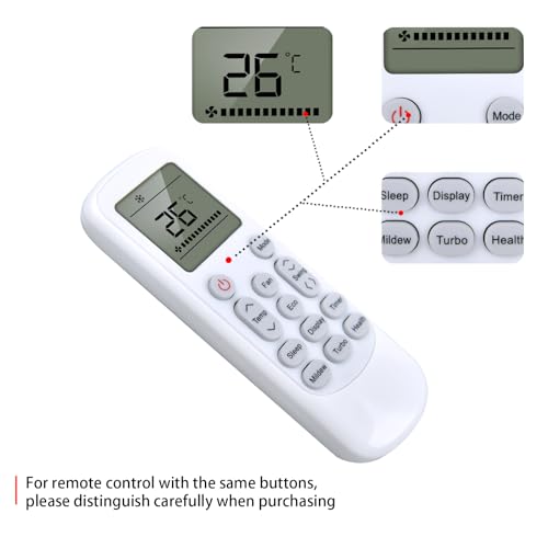 Télécommande de rechange TCL Mini Split avec écran LCD pour climatisation - 4