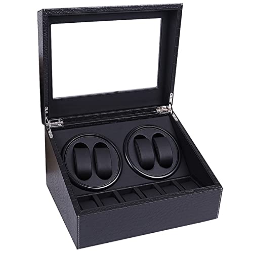 Watch winder display box pour table de chevet coffret rotatif 4 emplacements et 6 rangements