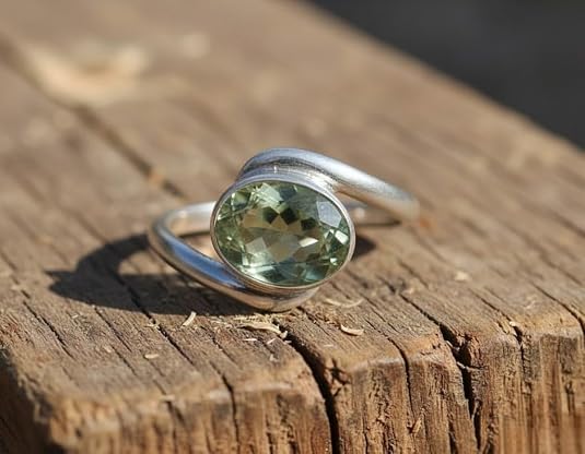 Image of 55Carat Choose Your Color Natural Gemstone Silver Statement Rings for Gift Corssover Style Size 5 to 12