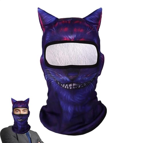 Tierki Maskerade con cubierta facial de diseño 3D con orejas, una máscara facial en mal estado para festivales de música