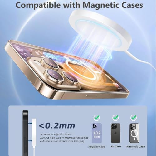 Magnetic iPhone Wireless Charger 15W Mag Safe Fast Wireless Charger Pad 3FT - 4