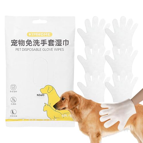 Genérico Guantes De Limpieza para Perro,6 Unidades Mitón De Baño Quita Pelos - Toallitas Húmedas para Mascotas - para Cachorro Gato Post Paseo Viaje Ducha En Casa Senderismo