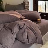 NSNLGSGC 100% Muslin Cotton Houndstooth Duvet Cover Queen Size, 2-Layer Small Checked Lightweight and Breathable Muslin Bedding, Linen Like Gauze Comforter Cover Set (Mocha Houndstooth, Queen)