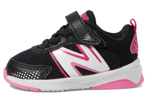 Image of New Balance Kid's Dynasoft 545 V1 Bungee Lace with Top Strap Running Shoe, Black /Carnival Pink, 3 M Infant