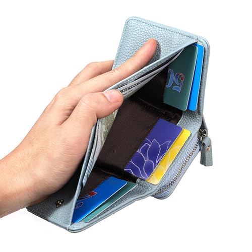 Leather Women Wallet, Fashion Small Zipper Coin Purse, Cow Leather Purse RFID Card Money Bag Gift For Women 5