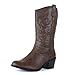 West Blvd Miami Cowboy Western Boots, Brown Pu, 7