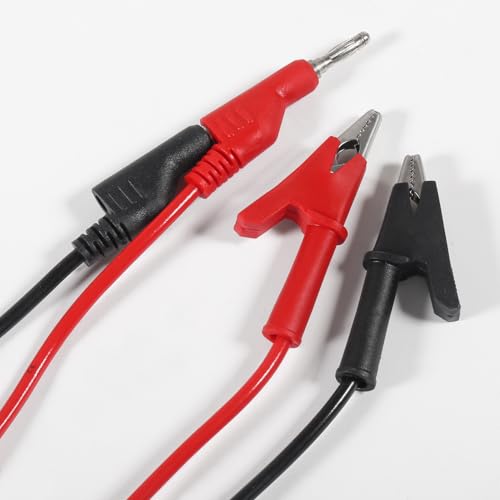 Image of 4PCS Stackable 4MM Banana Plug to Alligator Clip Test Lead Wire Cable Banana Plug Test Lead for Electrical Test(2 Red and 2 Black)