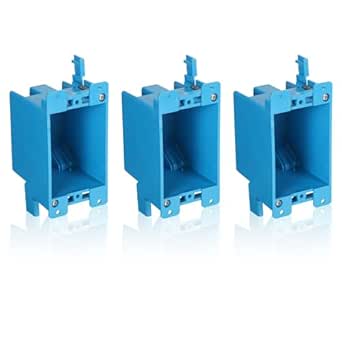 3pcs Single Gang Electrical Outlet Box, 4.25x2.24x2.67 Inch Switch Box Plastic Junction Box 1-Gang Electrical Outlet Boxes Old Work Box for Residential Commercial Old Job Applications
