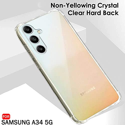 Image of TheGiftKart Crystal Clear Back Cover Case for Samsung Galaxy A34 5G | Shock Proof 360 Protection | Hard Clear Back Cover Case for Samsung Galaxy A34 5G (PC & TPU, Transparent Bumper)