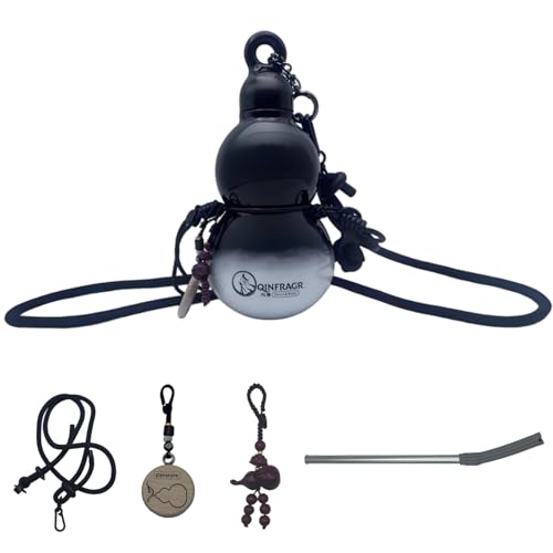 QINFRAGR Sword & Wulin Gourd Insulated Water Bottle, 19.6oz 316 Stainless Steel Flask, Dual Sip (Direct Drink & Pop-Up Straw), 18H Hot/20H Cold, Leak-Proof with Straps for Hiking, Cycling & Gifting