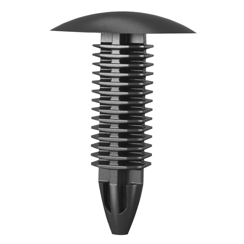 Essentra, 167206069902, Black Nylon Fir Tree Push-in Rivet - Type 1 - Compatible Hole Diameter 5.6 mm (0.220 in) - Compatible Panel Thickness Range 2-7 mm (0.079-0.276 in) (300 Item/s)
