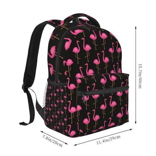 Pink Flamingo Lightweight Backpack Travel Casual Bags for Women or Men 15.7 Inches2