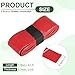 PATIKIL Tennis Racket Grip Tape, 3 Pack PU Racquet Overgrip with Damping Ridges Anti-Slip Absorbent Perforated Handle Grip Flat Adhesive for Badminton Pickleball Fishing Rod, Red