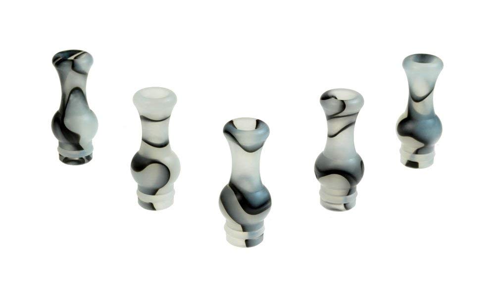 Armerah Vase 510 Drip Tip eCig Mouthpiece Tall/Narrow Acrylic/Marble 5 Pack White