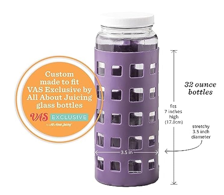 Silicone Glass Water Bottle Sleeves - 4-Pack of Protective Holders 32 oz Capacity - Anti-Slip Protection for Beverage Containers - Insulating Carriers for Smoothies and Juices (Desert Sunset Pinks)