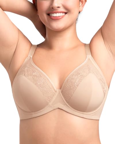 Image of HSIA Minimizer Bras for Women Enchante Lace Underwire Bra for Heavy Breast