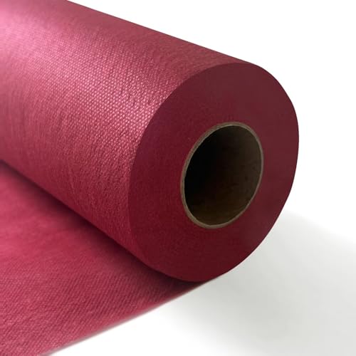 Chemin de Table en Non-tissé, Ruban de Table, Nappe décorative, Polyvalent,0.3 × 25M, 30g/㎡, Bordeaux, pour Mariages, Anniversaire, Fêtes, Décoration de Table...