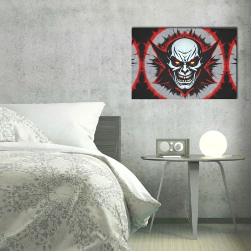 Toile murale encadrée de qualité supérieure CNTDBU rouge et noir - 6